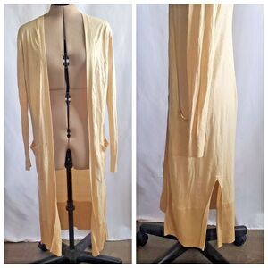 Banana Republic Women's Duster Cardigan Size Small Light Yellow Longline Open